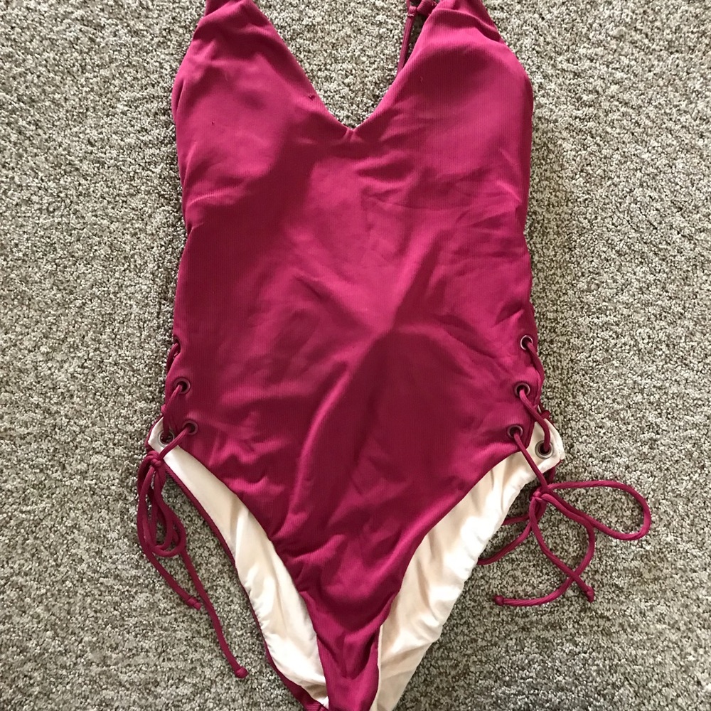 Sexy maroon swimsuit